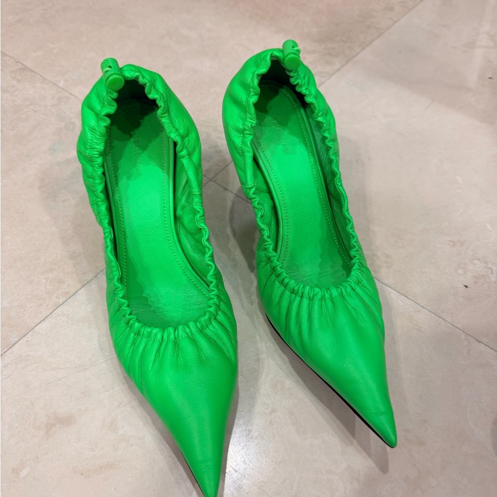 Balenciaga Neon Green Pointed Heels